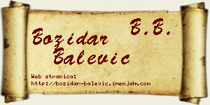 Božidar Balević vizit kartica